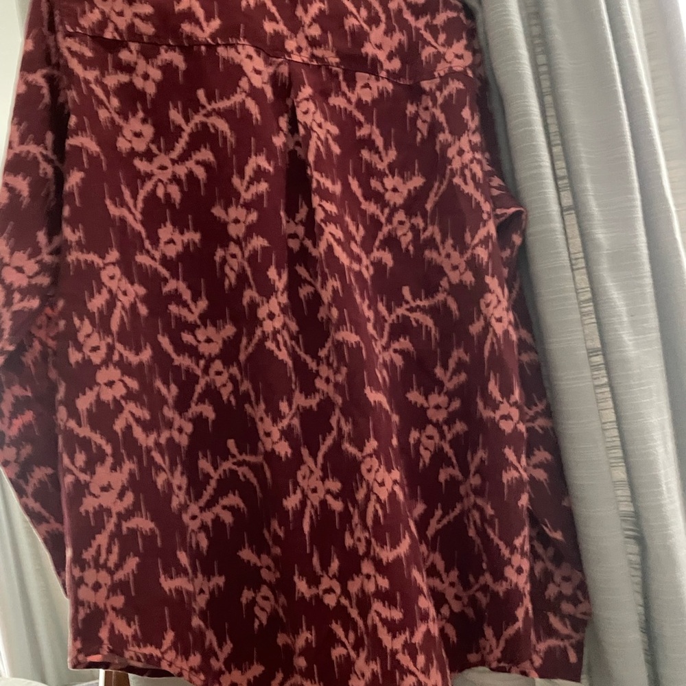 Knox Rose Burgundy and Pink Floral A-Line Skirt